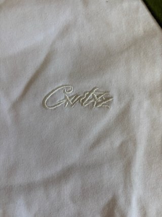 Camiseta Corteiz Manga Larga Verde y Blanca Talla