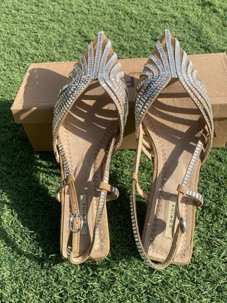 Sandalias Corina Doradas y Plateadas.