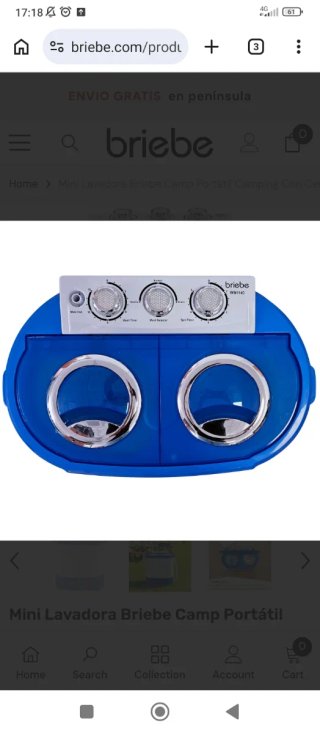 Lavadora Portátil Briebe WM1140 Azul