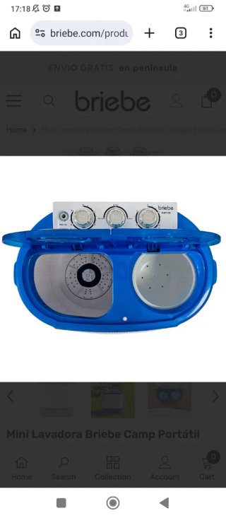 Lavadora Portátil Briebe WM1140 Azul
