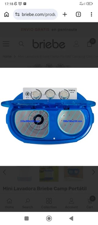 Lavadora Portátil Briebe WM1140 Azul