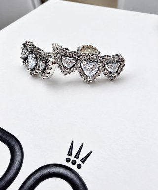Conjunto Pandora Corazones Plata