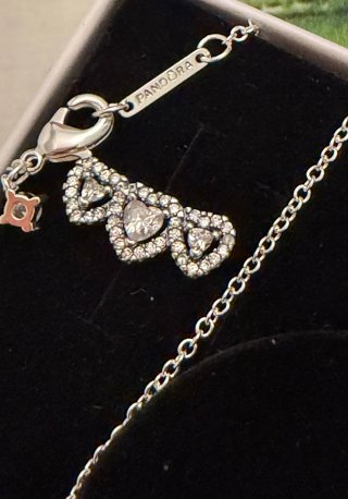 Conjunto Pandora Corazones Plata