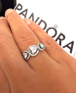 Conjunto Pandora Corazones Plata
