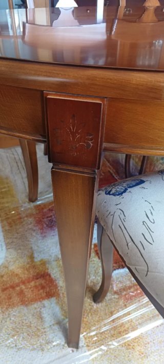 Mesa comedor extensible cerezo + 6 sillas