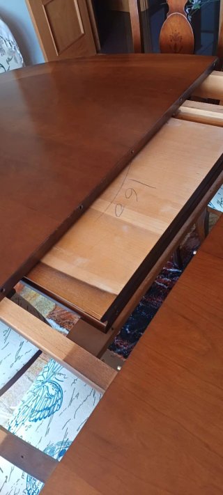Mesa comedor extensible cerezo + 6 sillas