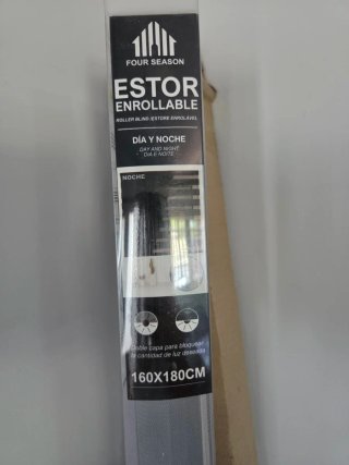 Estor enrollable día y noche gris/blanco