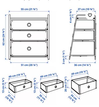 Cajonera IKEA Blanca Metal y Plástico