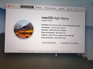 MacBook Pro 13 2017 I5 Gris espacial - buen estado