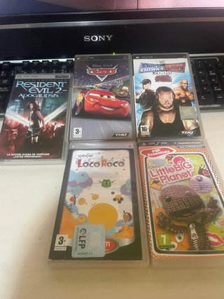 Lote 5 Juegos PSP: Resident Evil, Cars, WWE, Loco