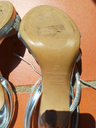 Sandali eleganti tacco alto argentati Prima