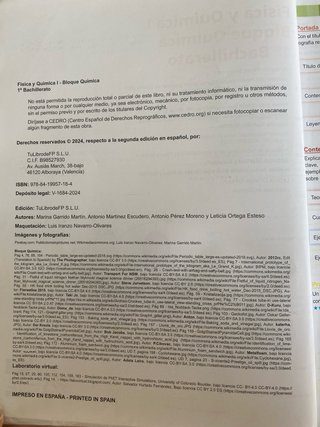 Física y Química I, 1o Bachillerato