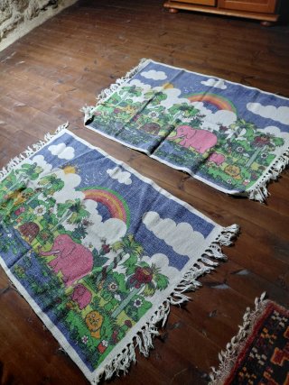 2 Alfombras Infantiles Tela Diseño Animales