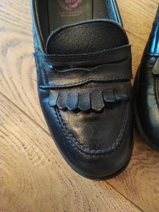 Mocasines de cuero Paola azul marino niña T35