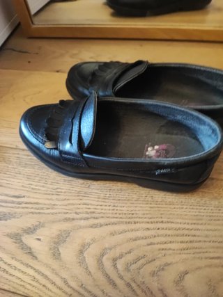 Mocasines de cuero Paola azul marino niña T35