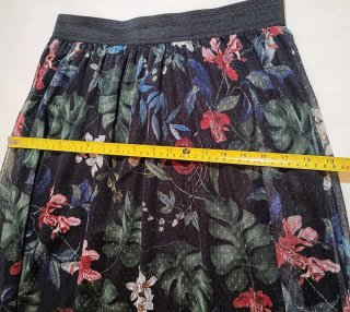 Falda Mido Tul Estampado Floral Tropical