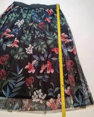 Falda Mido Tul Estampado Floral Tropical