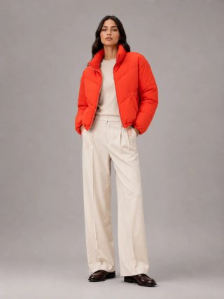 Chaqueta Acolchada Naranja H&M Talla L - Plumífero