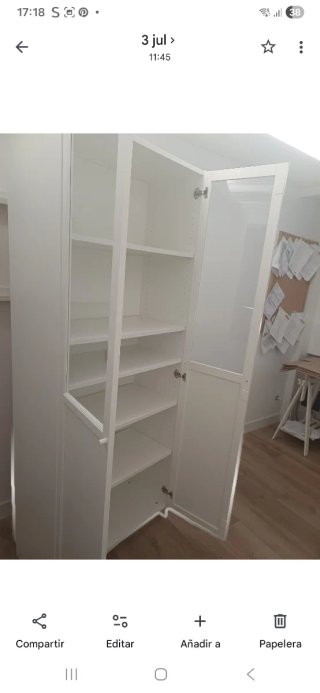 Armario librería blanco 80x41x202