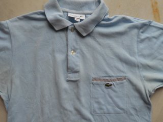 Polo Lacoste Vintage Azul Claro Talla S