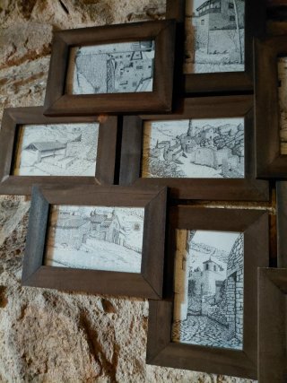 Marco 12 cuadros pueblos