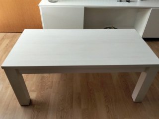 Mesa Centro Elevable Blanca 105x50cm