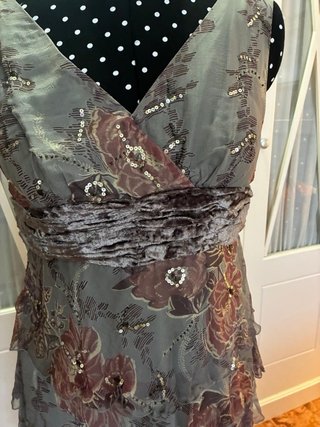 Vestido fiesta lentejuelas floral Talla M
