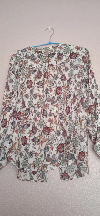 Camisa Gasa Estampada Manga Larga