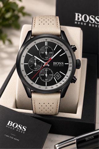 Reloj Hugo Boss Negro y Beige Hombre