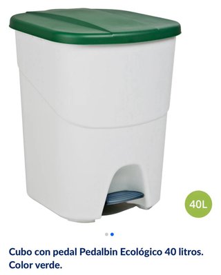 Cubo basura pedal 40L verde