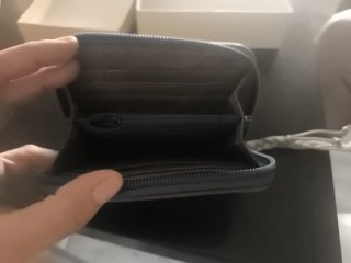Cartera juvenil beige y azul