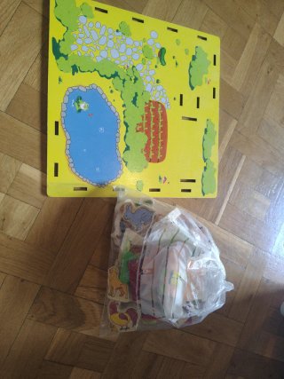 Juego madera animales granja piezas