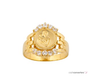 anillo oro 18k con piedra con circonita