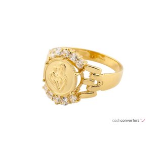 anillo oro 18k con piedra con circonita