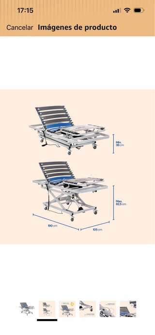 Cama Articulada Geriafy 105x190 con Elevador.