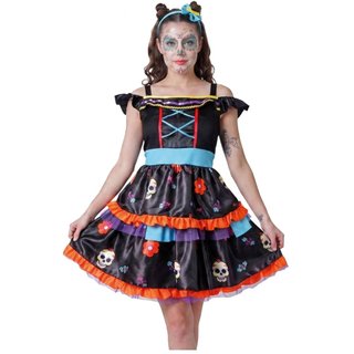 Disfraz Catrina Talla Única Adulto S/M + Diadema