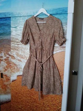 Vestido estampado marrón