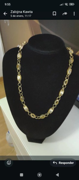 Collar de oro con eslabones y detalles 14 kilate