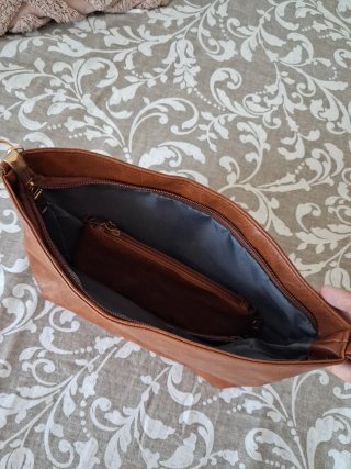 Bolso de cuero marrón nuevo + monedero/bolsita