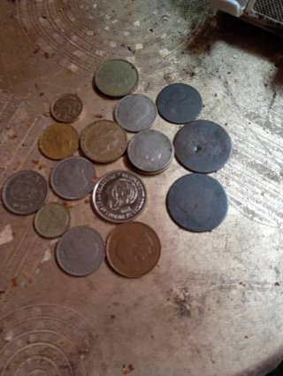 Monedas antiguas franco y otros países