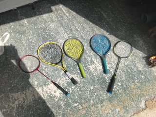 Set di 4 racchette per badminton e tennis