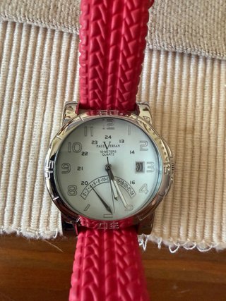 Reloj Paul Versan Plata y Rojo
