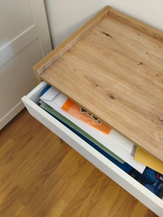 Mesa escritorio moderna madera y blanco