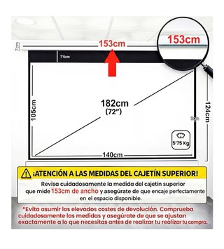 Pantalla Proyector 72 pulgadas, plegable