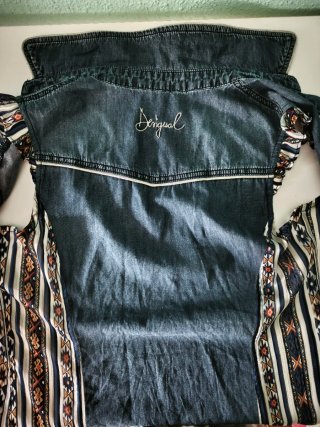 Chaleco Desigual Denim con Estampado Étnico