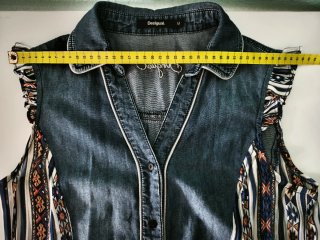 Chaleco Desigual Denim con Estampado Étnico