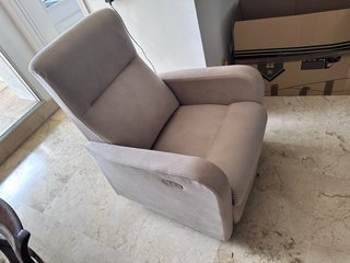 Sillón Eléctrico Individual Beige/Gris