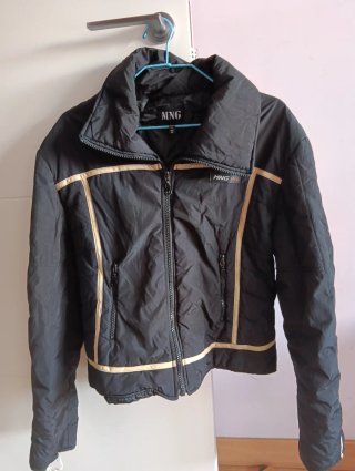 Anorak MNG Negro y Beige