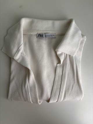 Top corto Zara blanco