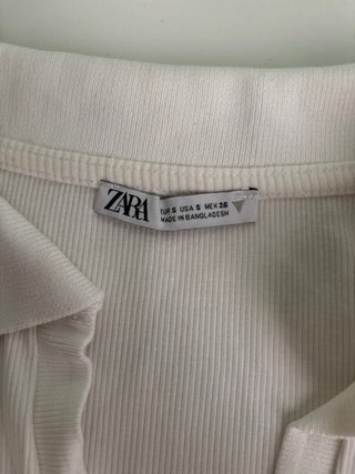 Top corto Zara blanco